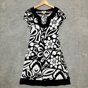 VTG Y2K Sweet Storm Mini Dress Women S Black White Floral Retro Whimsigoth Fairy